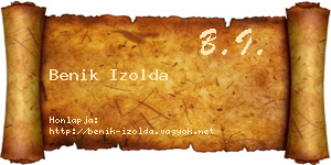 Benik Izolda névjegykártya